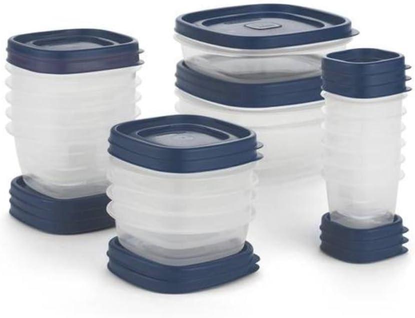 Rubbermaid Easy Find Lids Blue Plastic 36-Piece Food Storage Jar & Container Set (36 Count)