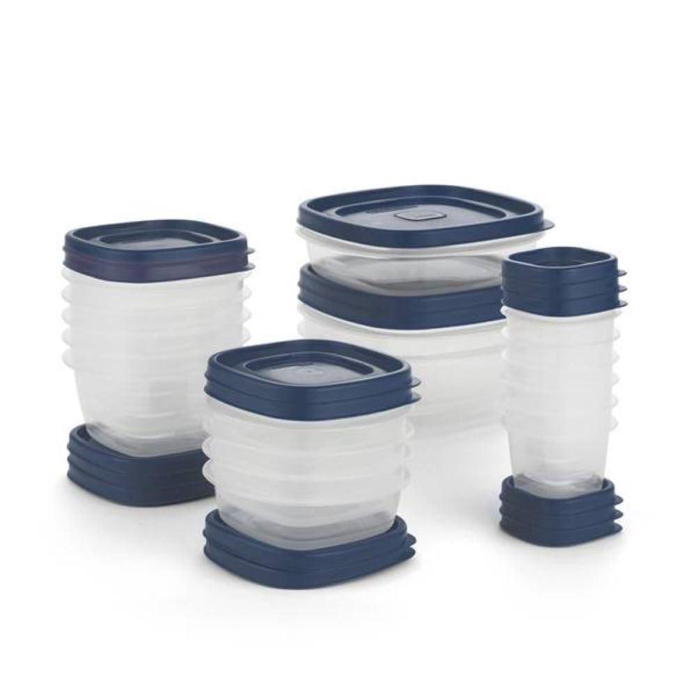 Rubbermaid Easy Find Lids Blue Plastic 36-Piece Food Storage Jar & Container Set (36 Count)