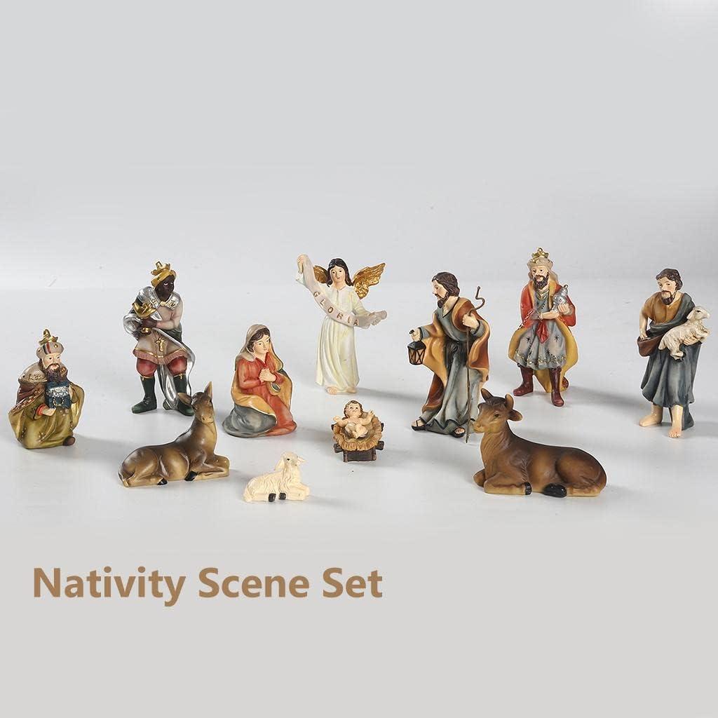 11 Piece Christmas Nativity inch Scale, Nativity Baby Christmas Figures Ornament Gift Decor