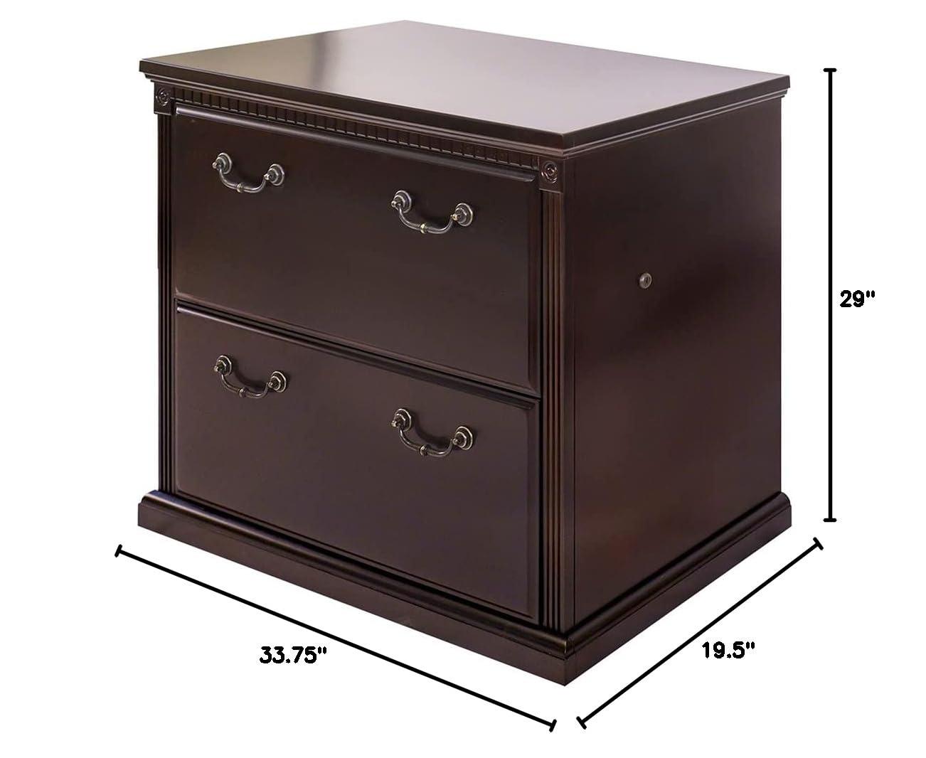 Huntington Two Wood Drawer Lateral File Cabinet Office Storage File Cherry