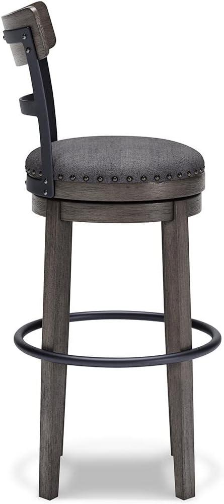 Caitbrook Barstool Gray - Signature Design by Ashley: Antiqued Finish, Swivel, Nailhead Trim