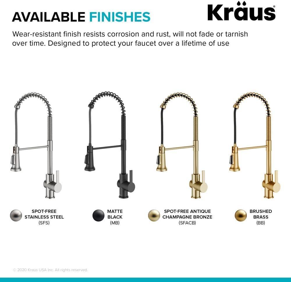 KRAUS Britt Commercial Style Single Handle Pull Down Kitchen Faucet