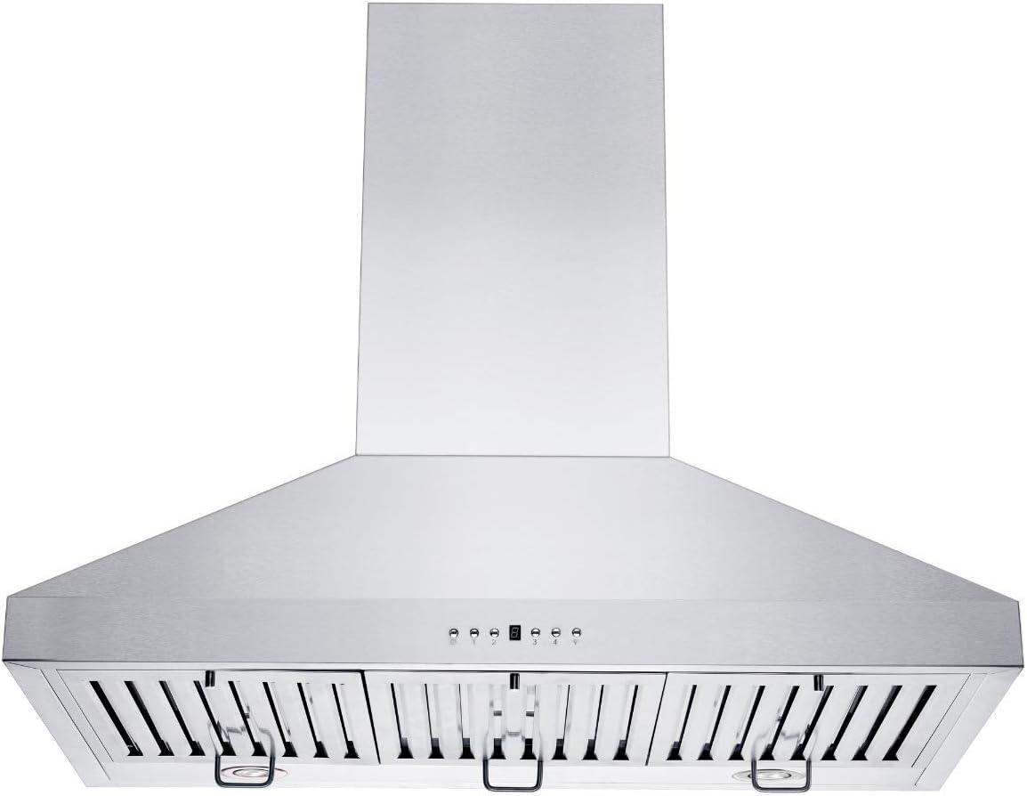 36" KL3 400 CFM Convertible Wall Mount Range Hood in Brushed Stainless Steel