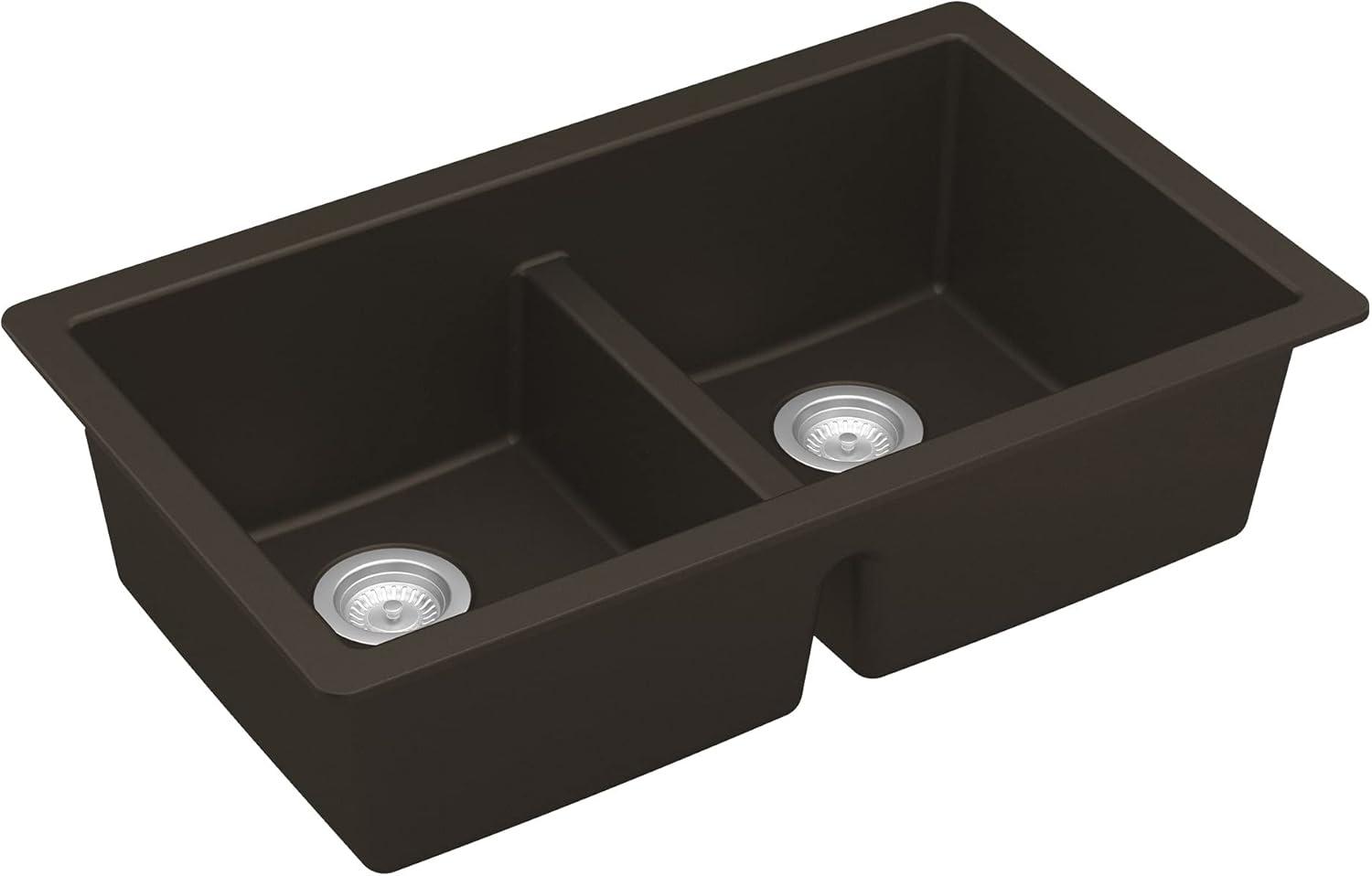 Karran Quartz 32'' X 19-1/2'' 50/50 Double Bowl Composite Undermount Kitchen Sink