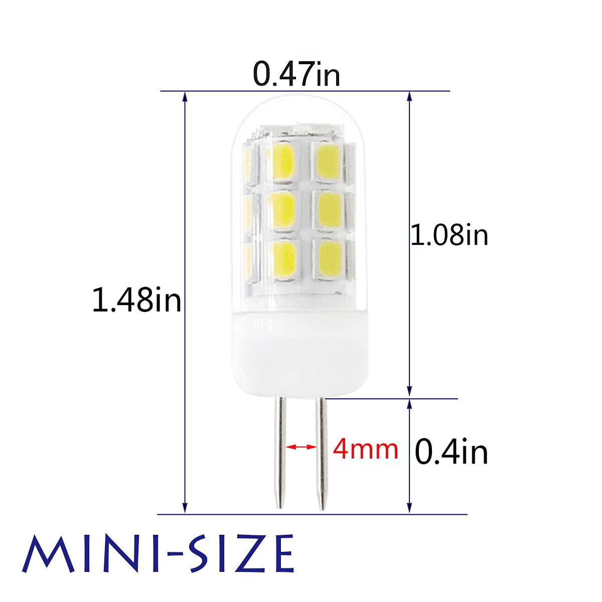 G4 LED Bulb 120V Bi-Pin Base, 3W Soft Warm White 3000K, Replaces 30W-35W Halogen for Under Cabinet, Ceiling, Wall, and Puck Lights