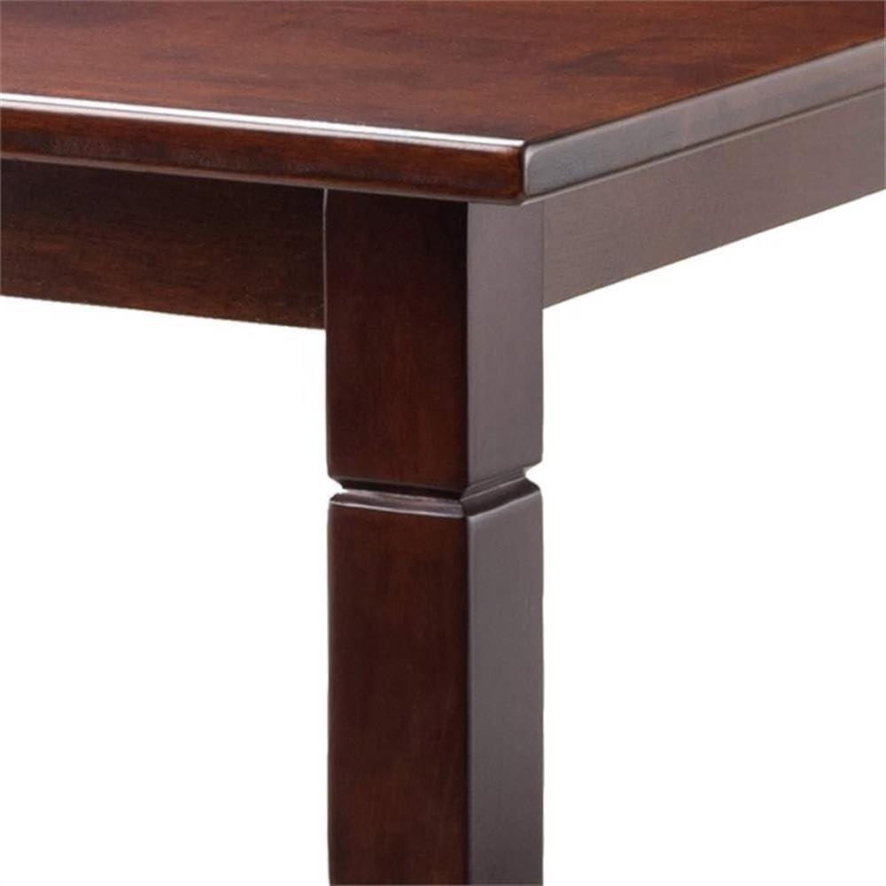 Winsome Kingsgate Dining Table Routed with Tapered Leg Walnut: Hardwood Square Kitchen Table for 4, Modern Style