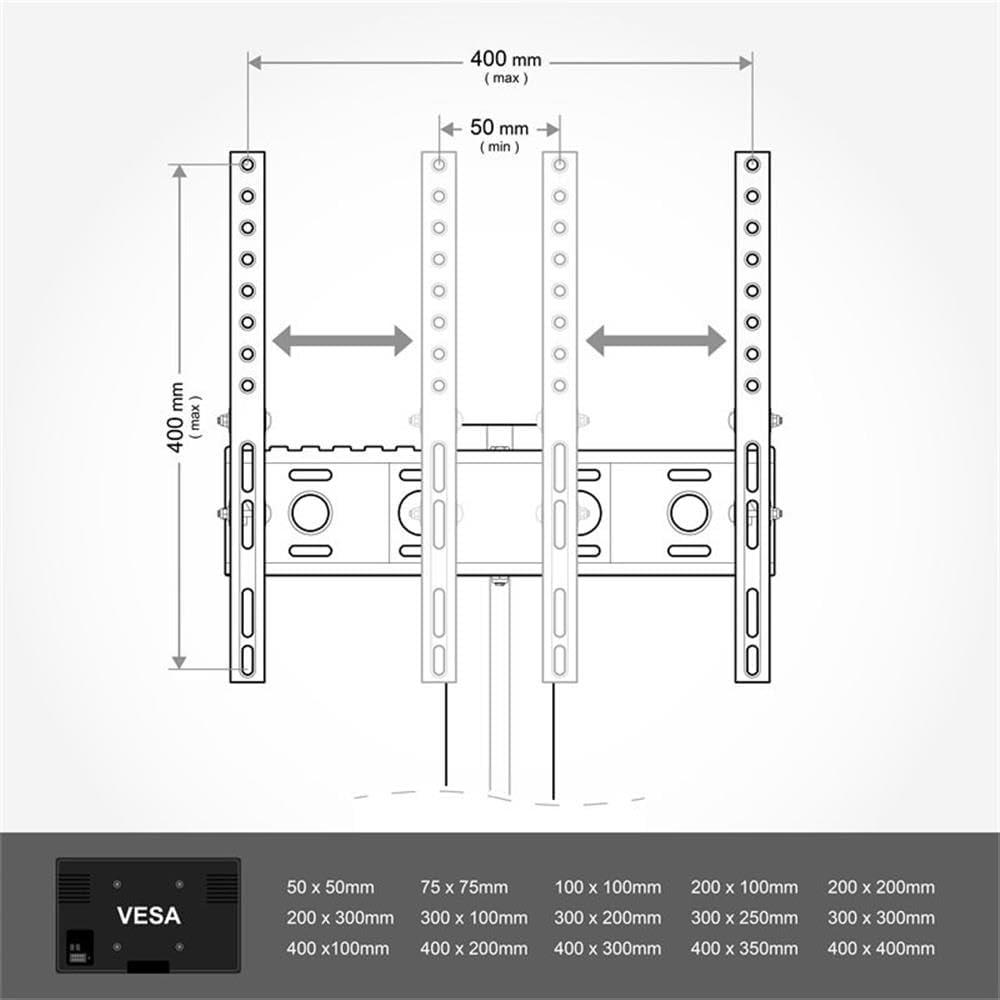 AVF ESL422B-T Tilt and Turn TV Mount with 2 AV Shelves, and Cable Management System for 25-Inch to 47-Inch TV - Black