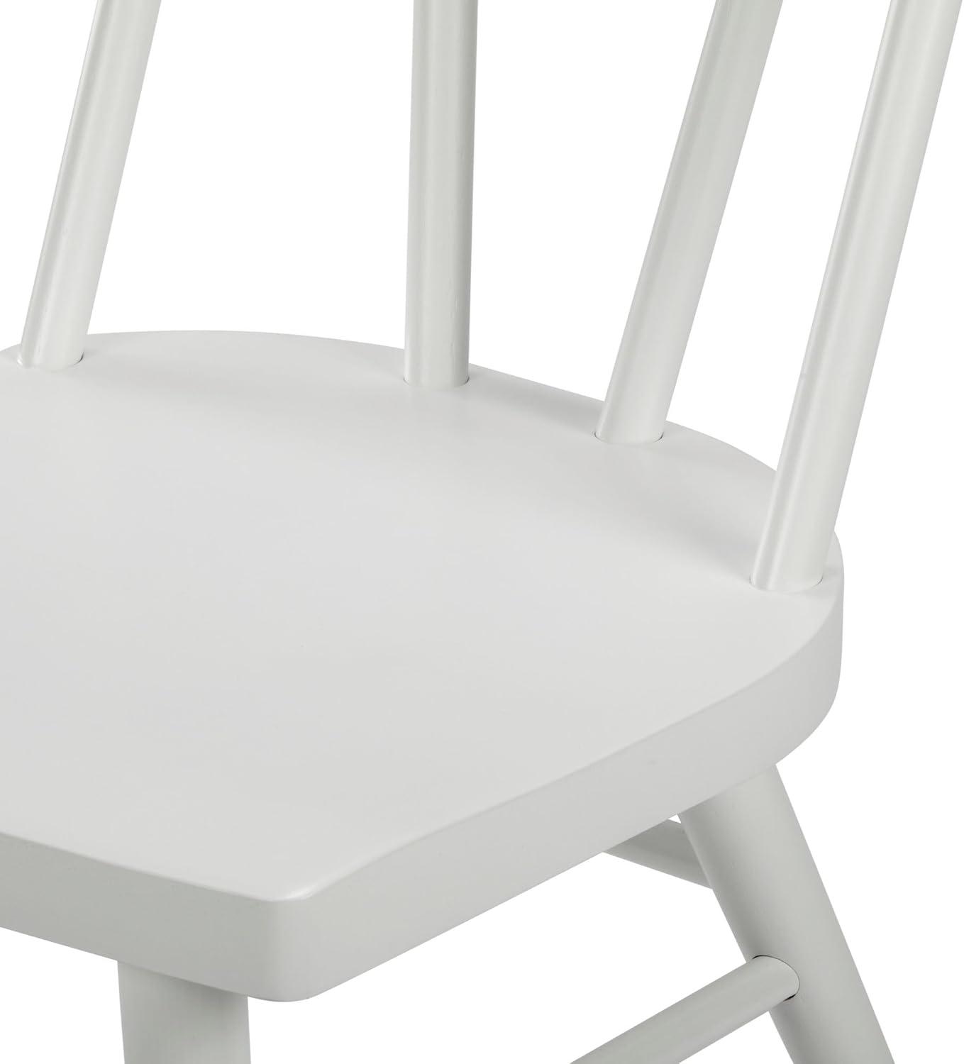 Plank+Beam Windsor Dining Chair Set of 2, Solid Wood Chairs for Kitchen, Office, Living Room, White