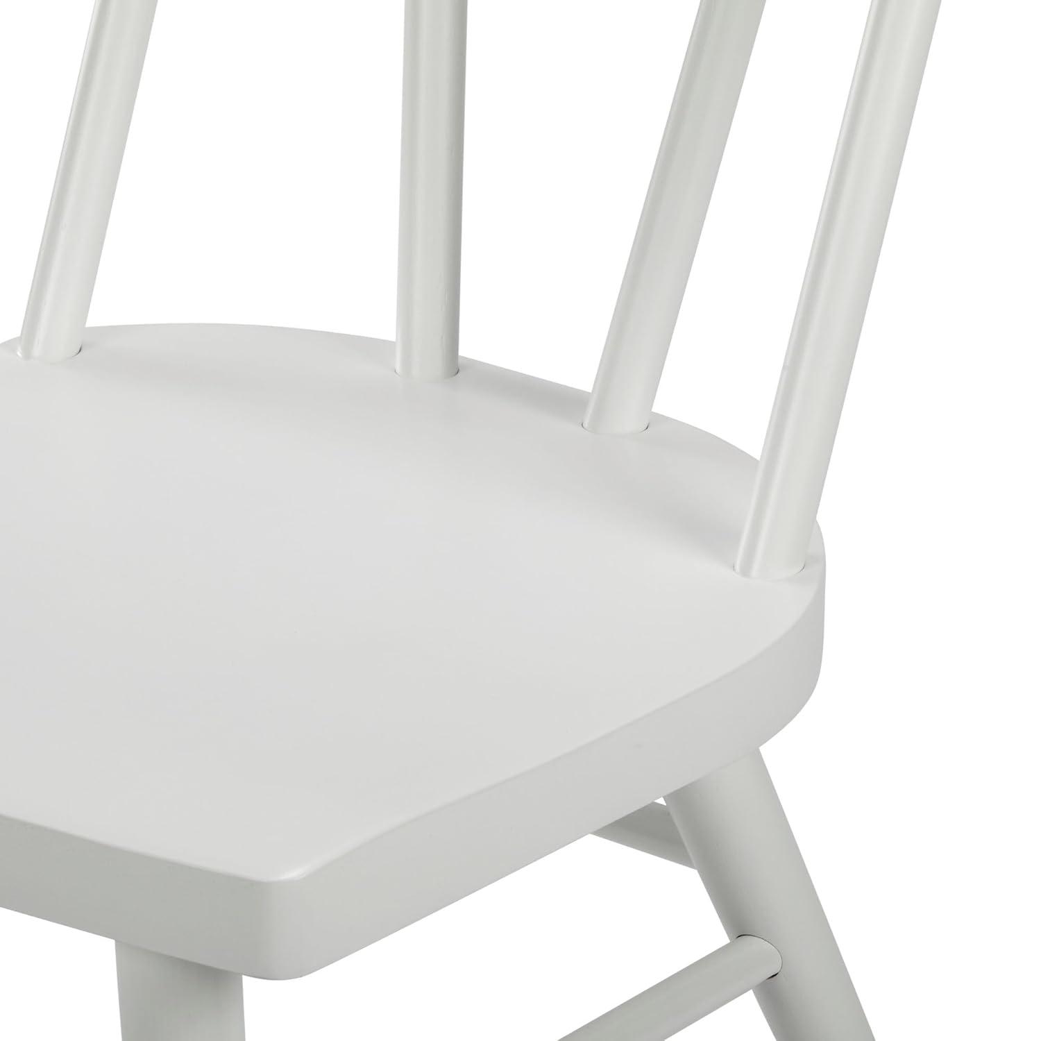 Plank+Beam Windsor Dining Chair Set of 2, Solid Wood Chairs for Kitchen, Office, Living Room, White