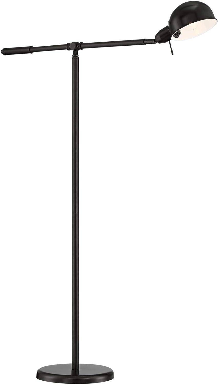 360 Lighting Dawson Traditional Pharmacy Floor Lamp 55" Tall Dark Bronze Metal Adjustable Boom Arm Dome Head for Living Room Reading Bedroom