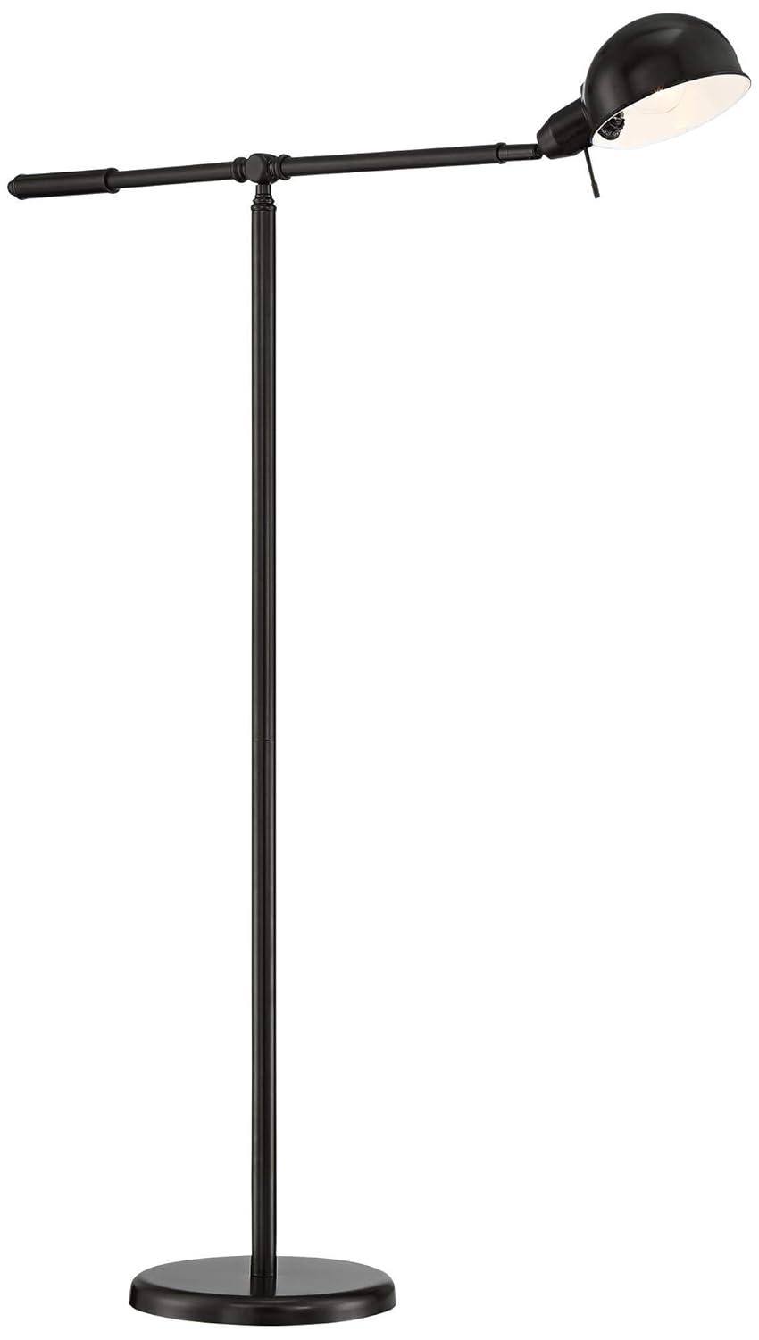 360 Lighting Dawson Traditional Pharmacy Floor Lamp 55" Tall Dark Bronze Metal Adjustable Boom Arm Dome Head for Living Room Reading Bedroom