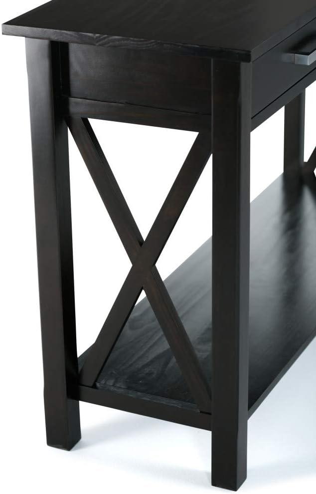 Simpli Home Kitchener 47"W Solid Wood Contemporary Storage Console Table with 2 Drawers and Bottom Storage Shelf