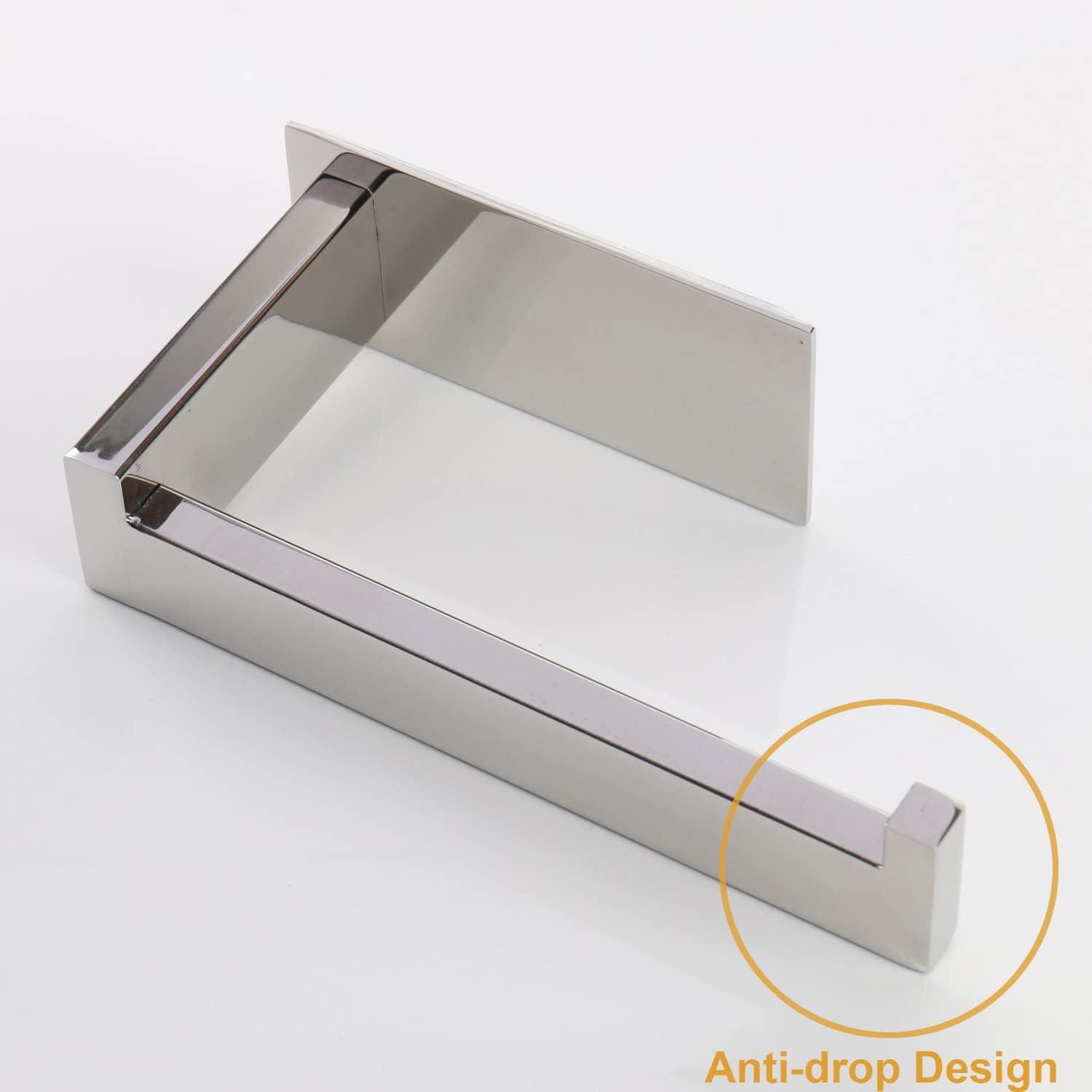 Polished Chrome Stainless Steel Adhesive Toilet Paper Holder