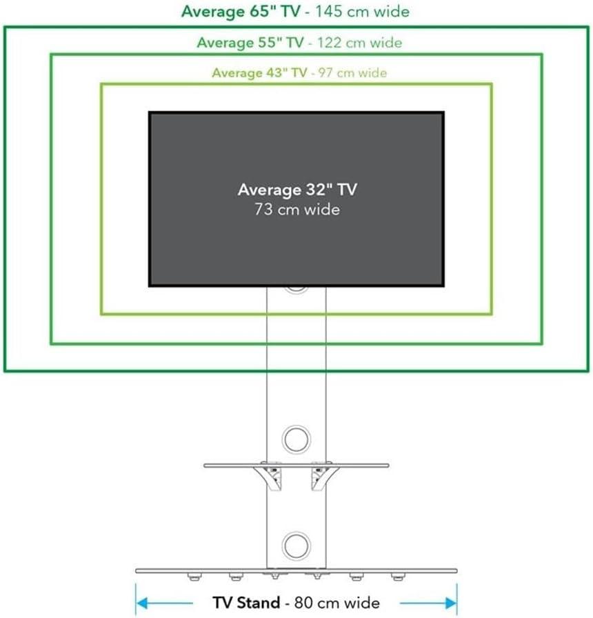 Lugano Black Tempered Glass Corner TV Stand with Mount for 32"-50"