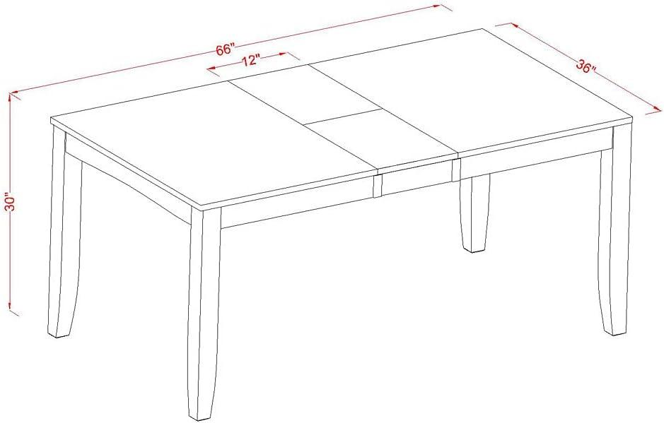 LYAN6-CAP-LC 6-Pc Kitchen Table with bench-Dining Table and 4 Dining Chairs and Bench