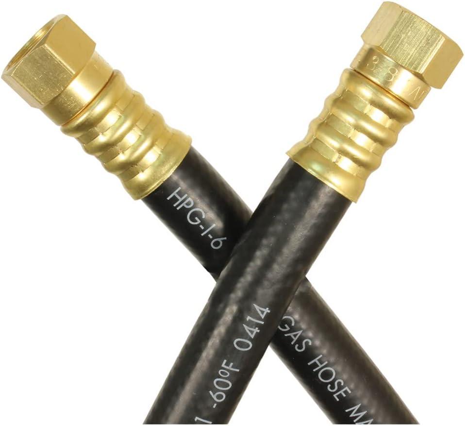 36 Inch Black and Brass LP Gas Supply Hose