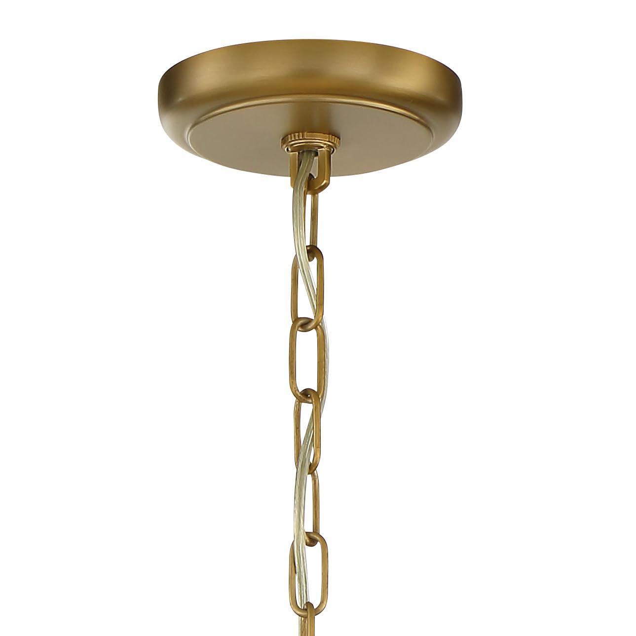 Vibrant Gold 6-Light Crystal Teardrop Chandelier