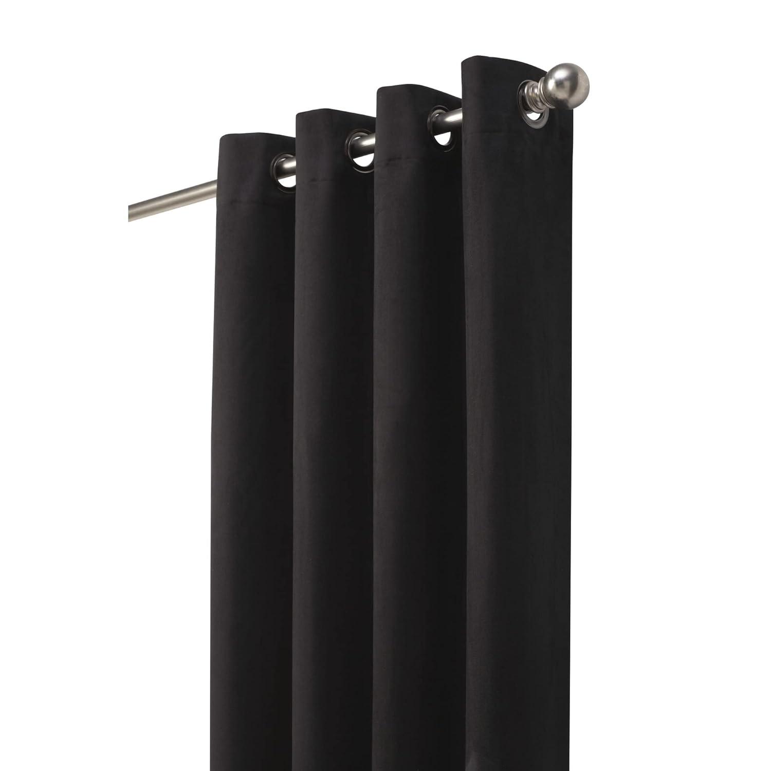 Commonwealth Thermaplus Navar Blackout Faux Suede Grommet Top Panel - 54x84" - Black