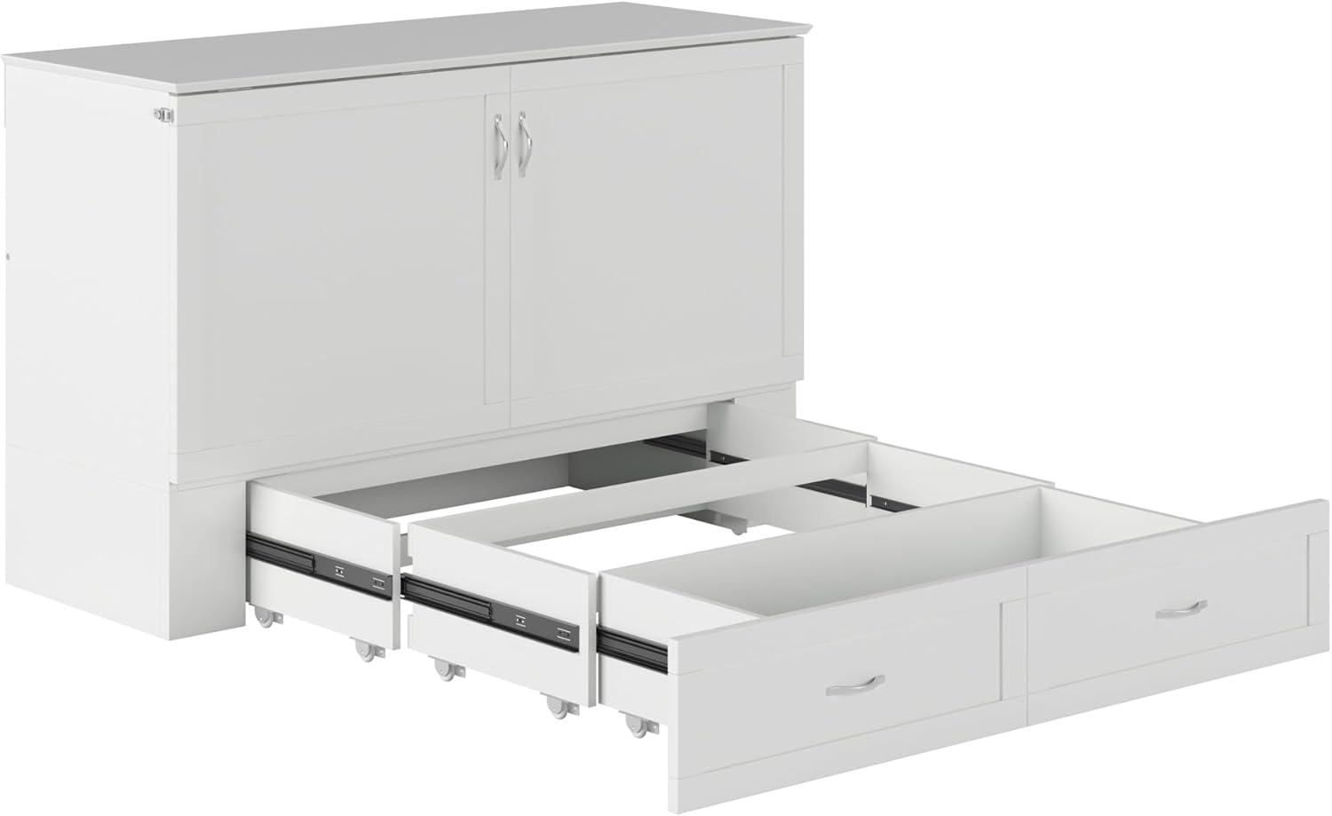 Hamilton Murphy Bed Chest Queen White with Charging Station