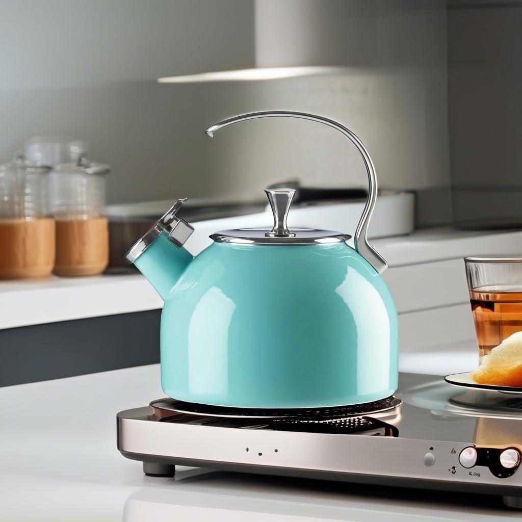 KSNY All in Good Taste 857005 Metal Kettle Turquoise, Turq/Aqua