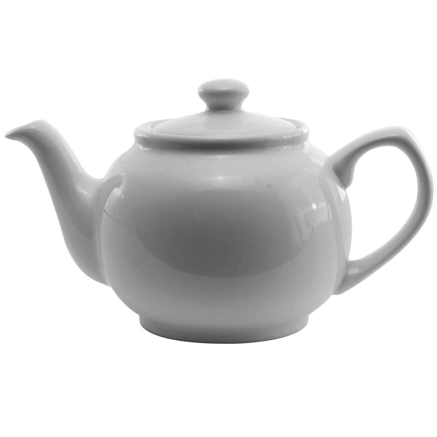 White Ceramic English Style 16 oz Teapot