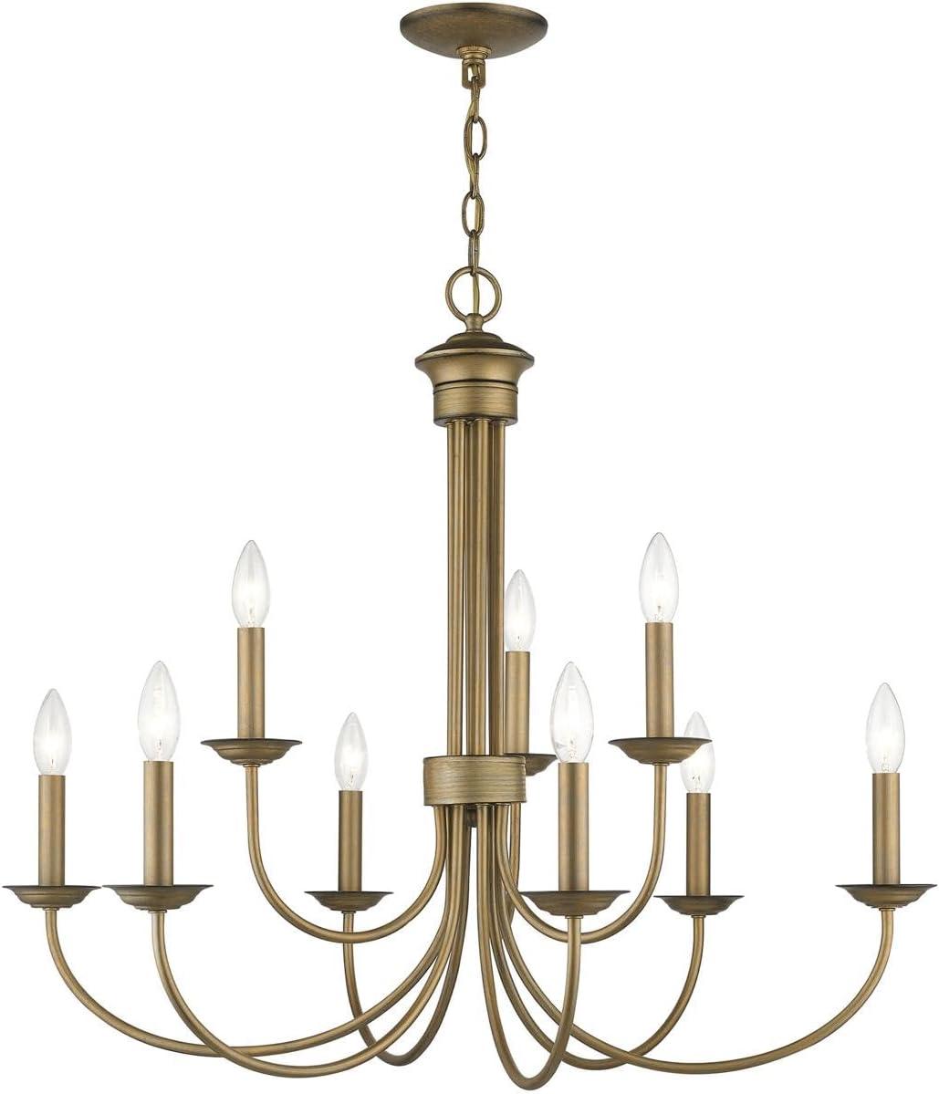 Livex Lighting Estate 9 - Light Chandelier in  Antique Gold Leaf