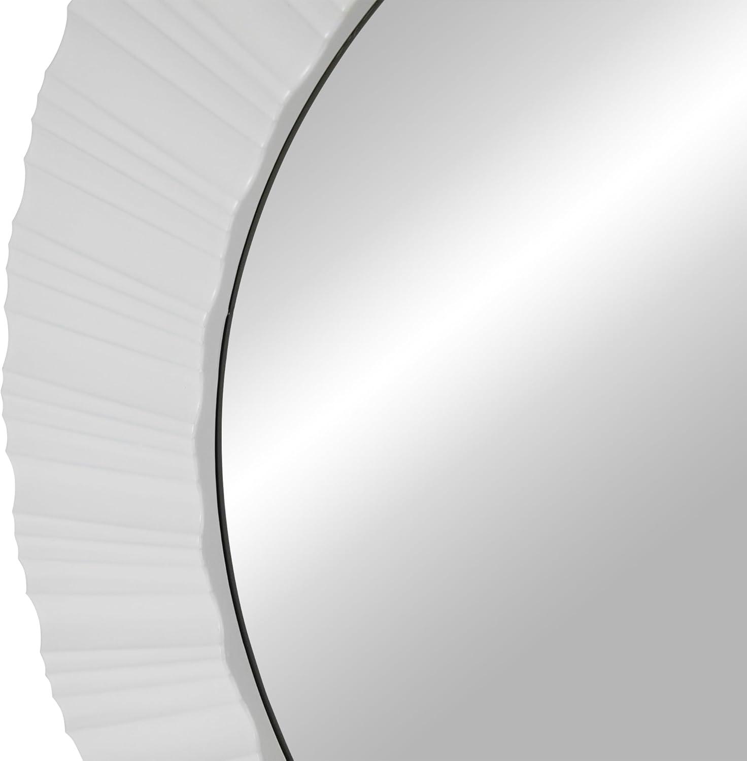 Elegant 20" Contemporary Fluted Round Mirror Wall Decor