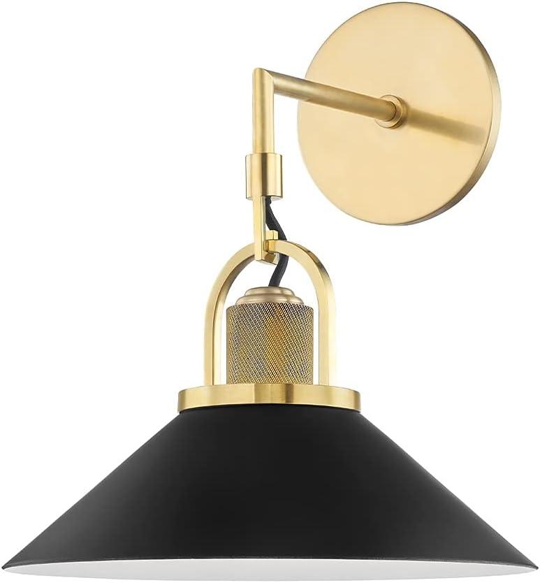 Aged Brass and Black 1-Light Wall Sconce