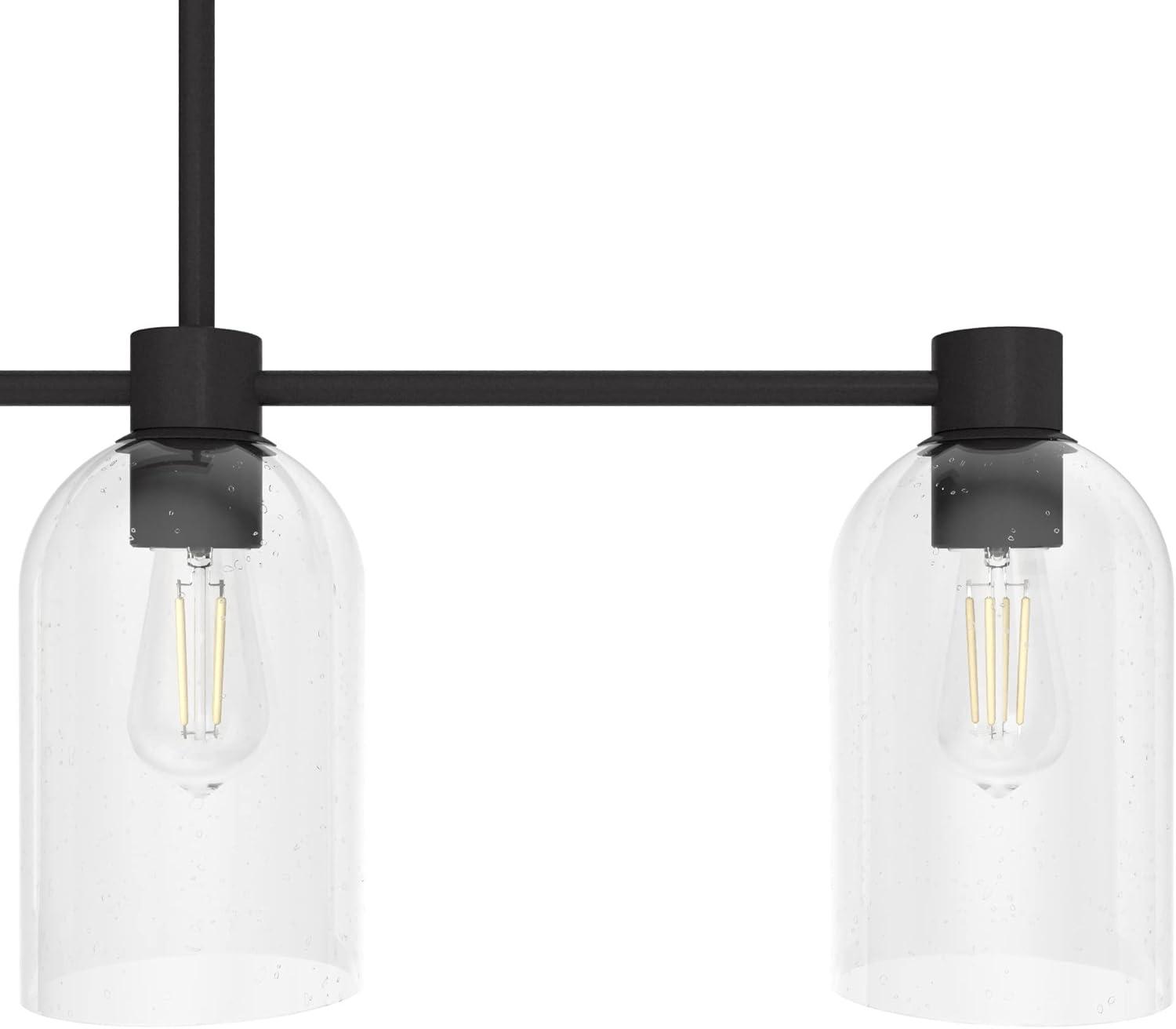 Hunter - Lochemeade 4-light Noble Bronze, Large Chandelier, Dimmable, Linear Shaped, for Bedrooms, Kitchens, Dining, Living Rooms - 19720