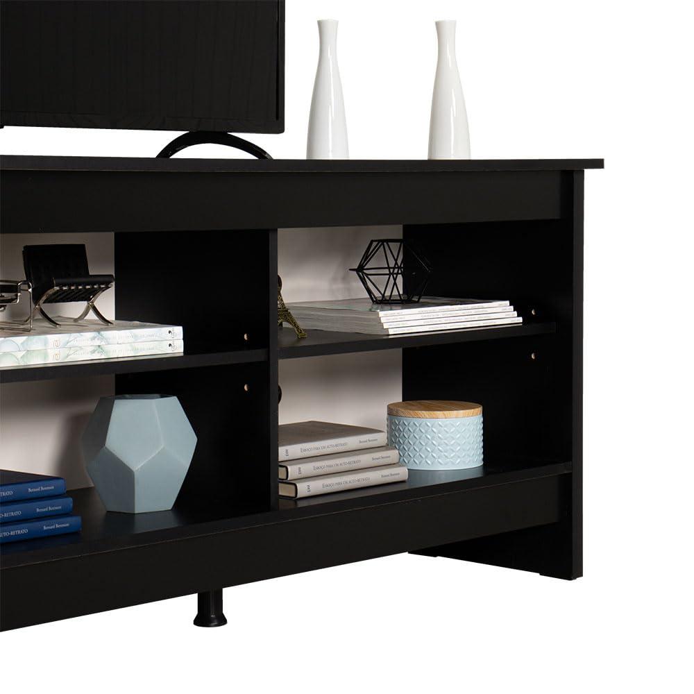 Ebern Designs Media Console TV Stand Entertainment Center with 6 Shelves and Cable Management for 65, 75 Inch Television Living Room and Bedroom Modern Wooden
