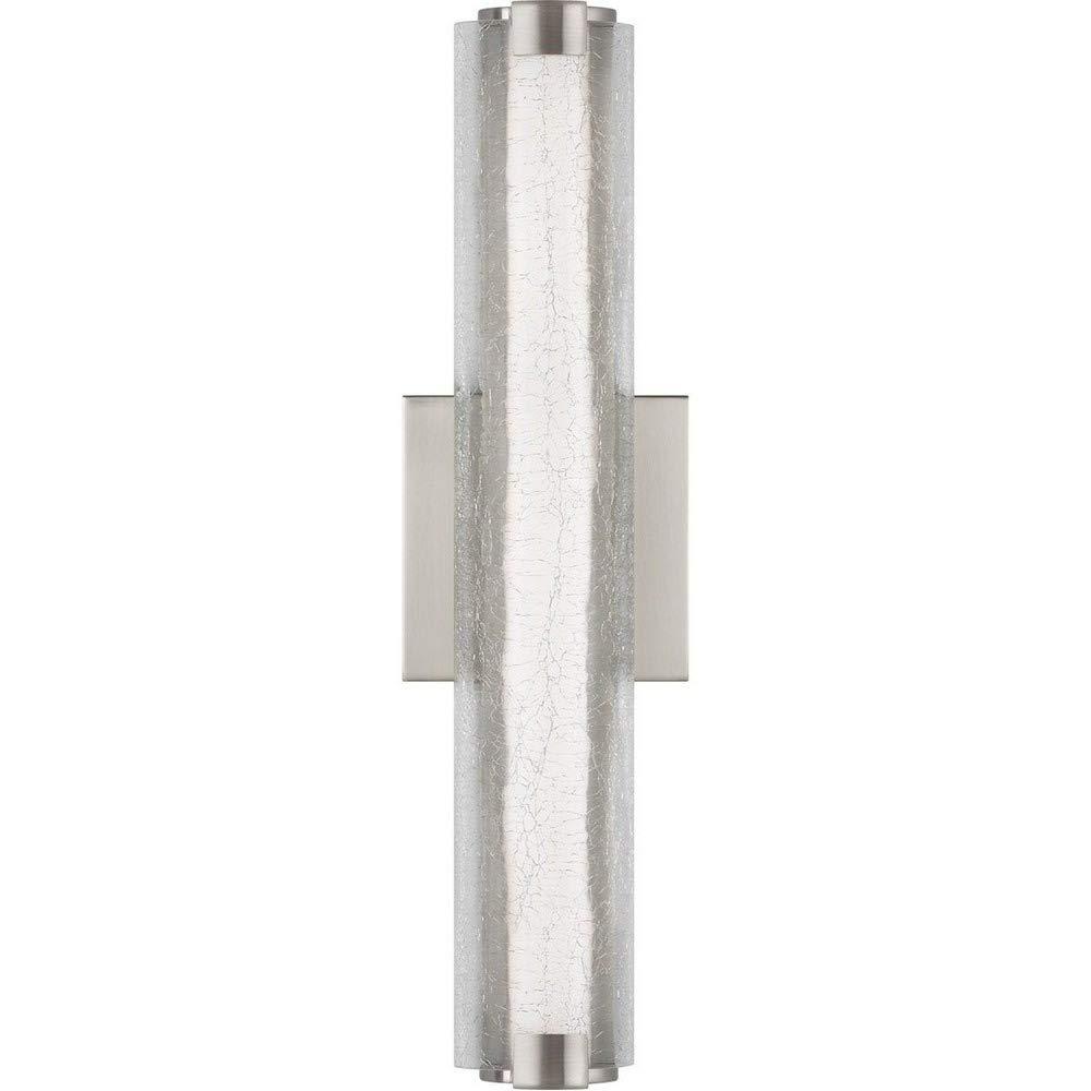 Satin Nickel 18" LED Wall Sconce with Clear Crackle Glass