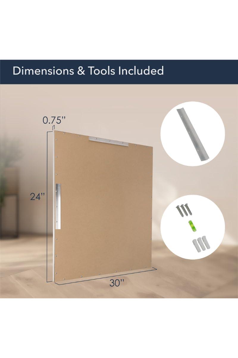 Head West Brushed Chrome Framed Bathroom Mirror - Beveled Edge Rectangle Vanity Mirror - Modern Living Room Accent and Home Decor with Vertical and Horizontal Mount - 24" x 30"