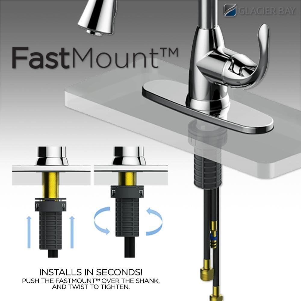 Market Single-Handle Pull-Out Sprayer Kitchen Faucet in Stainless Steel