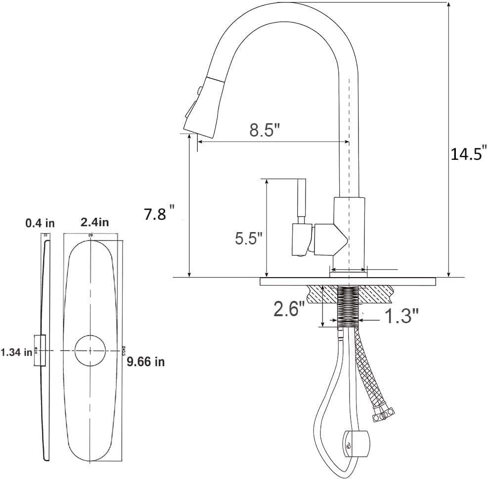 High Arc Brushed Nickel Pull-Out Kitchen Faucet with Single Handle