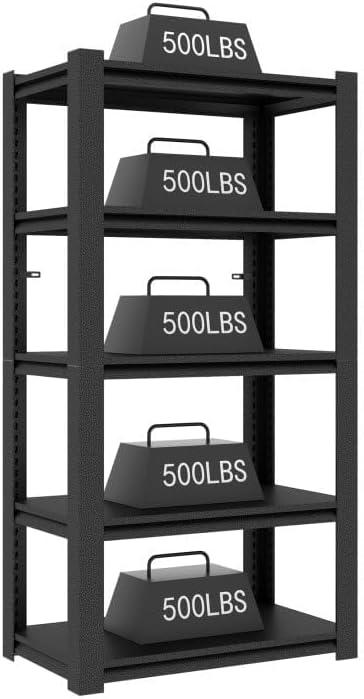 IKIMI 63" 5 Tier Garage Shelving Heavy Duty Storage Shelves 2000LBS Garage Shelves