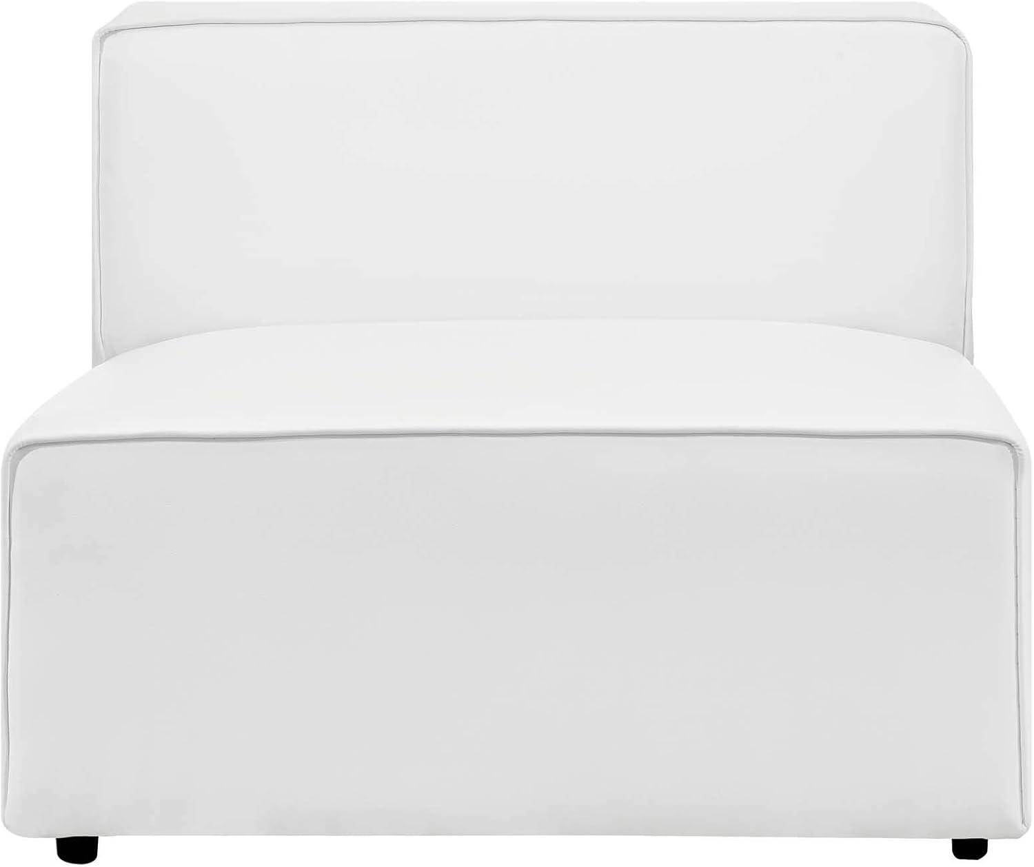 Modway Mingle Vegan Leather Armless Chair in White