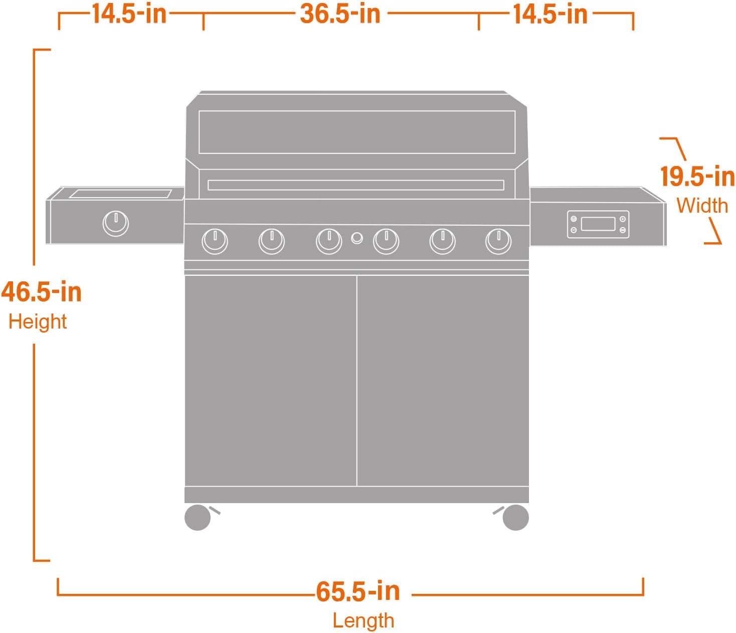 Denali 6-Burner Stainless Steel Natural Gas Grill with Side Burner