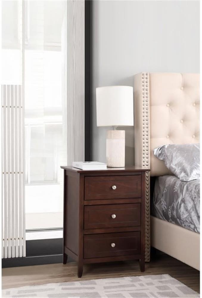 Glory Furniture Daniel 3 Drawer Nightstand in Cappuccino