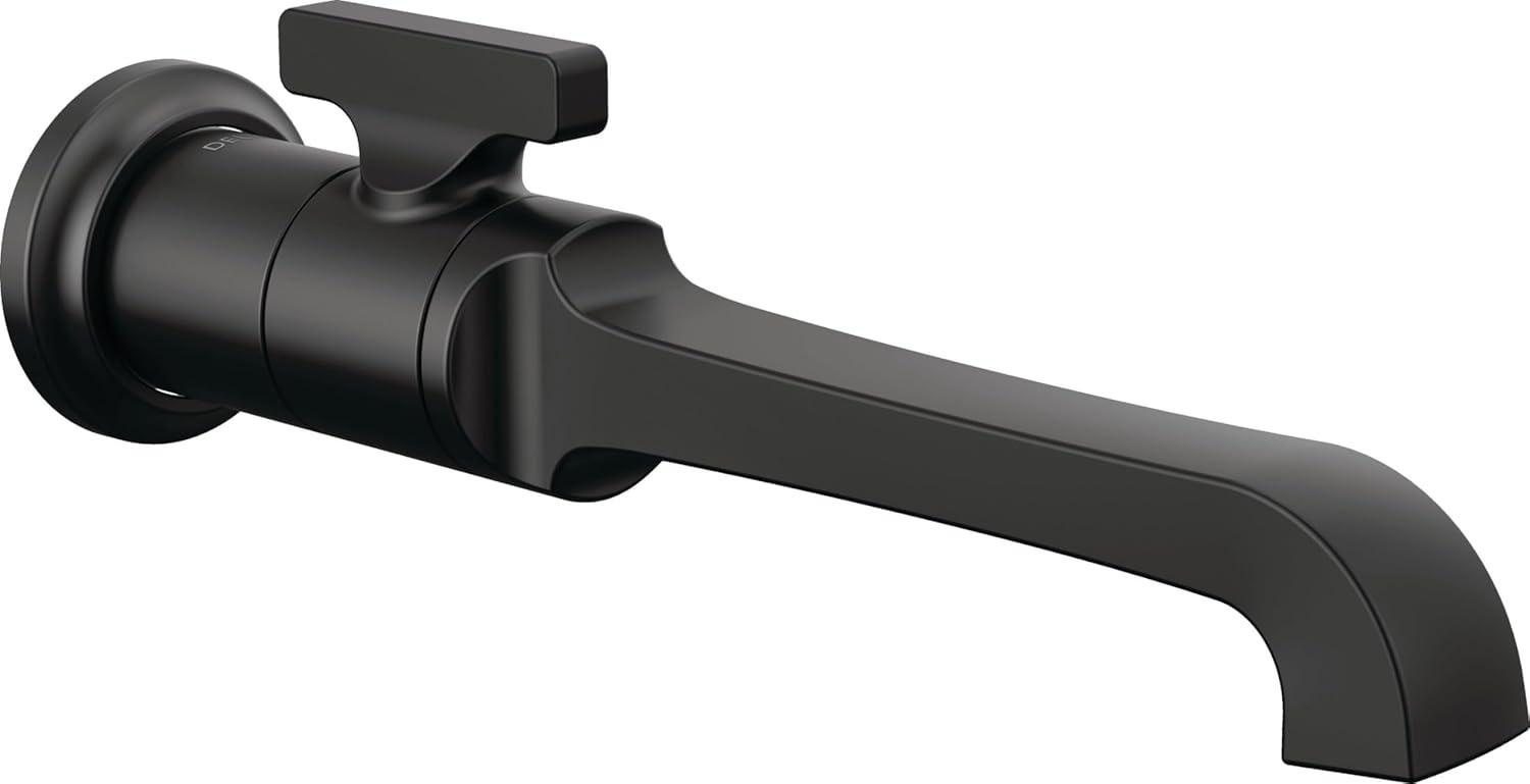 Sleek Matte Black Single Handle Wall Mount Bathroom Faucet