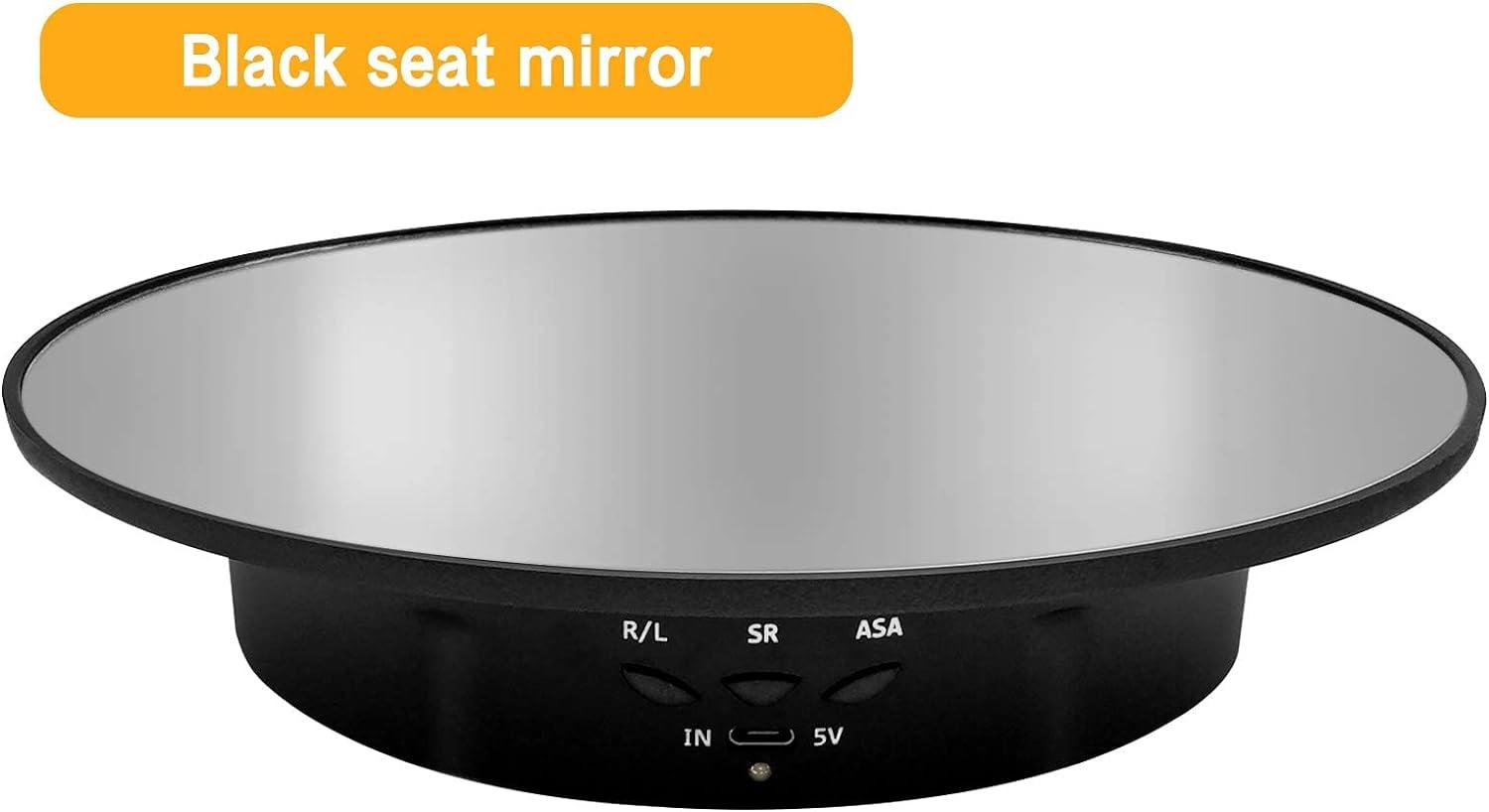 Motorized Rotating Display Stand, 7.87inch /17.6LB Load，Mirror Covered 360 Degree Turntable Display Stand for Photography Products and Shows, Max Load 8KG/ 20CM Video Show(Black)