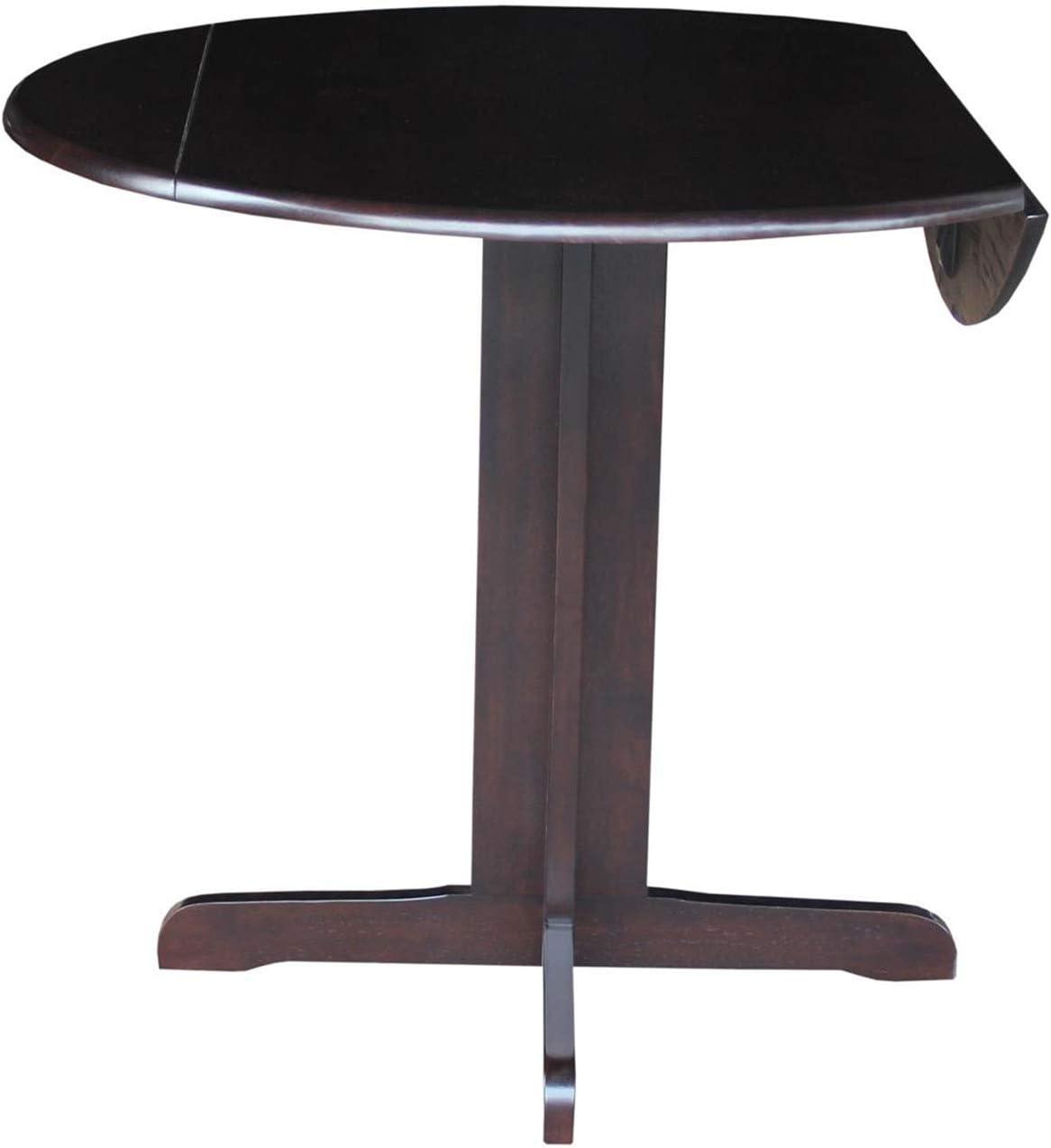 36" Dual Dining Drop Leaf Dining Table Black - International Concepts