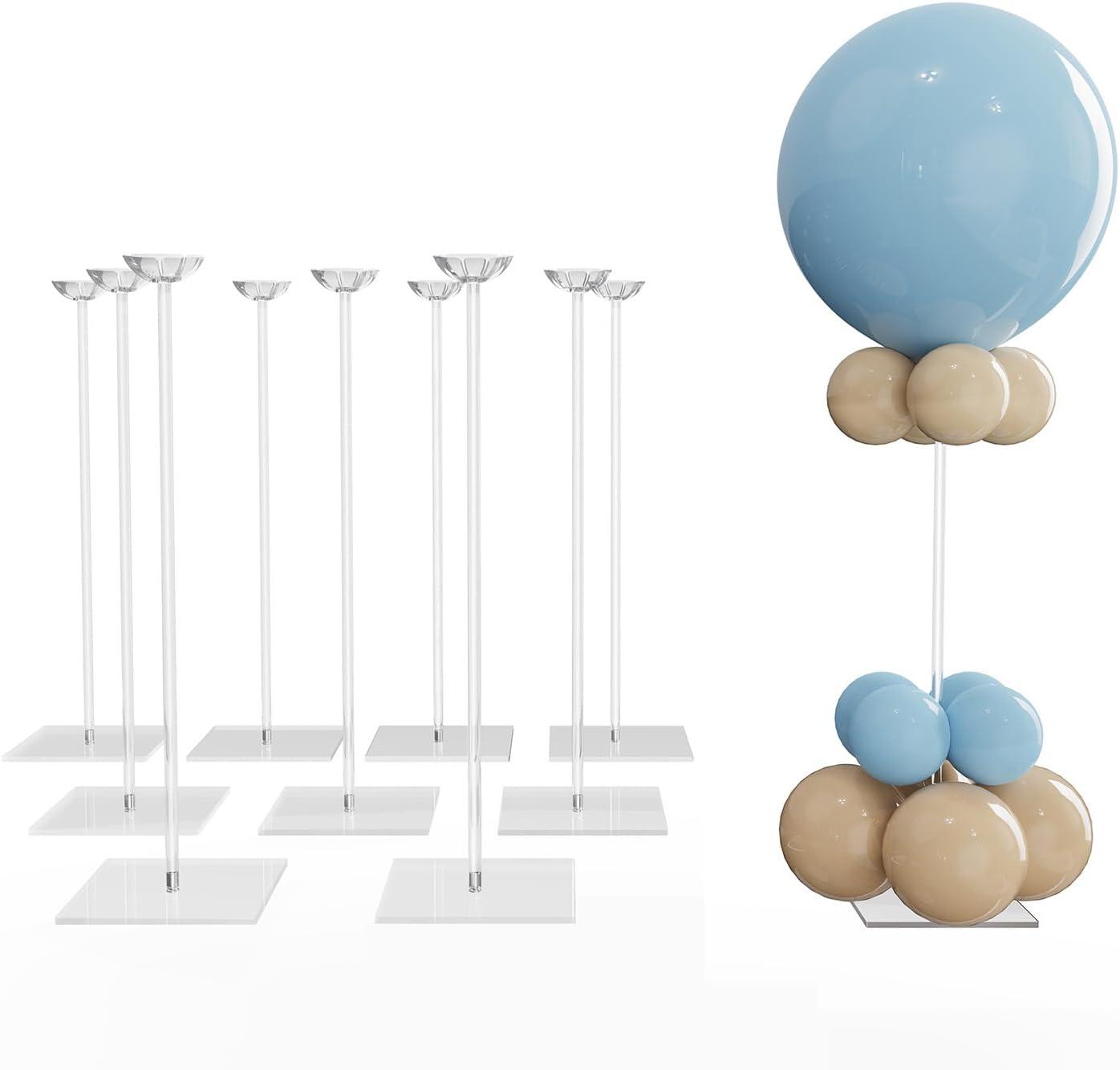 Clear Acrylic Tabletop Balloon Stand Kit, 23.6 Inch, 10 Pack