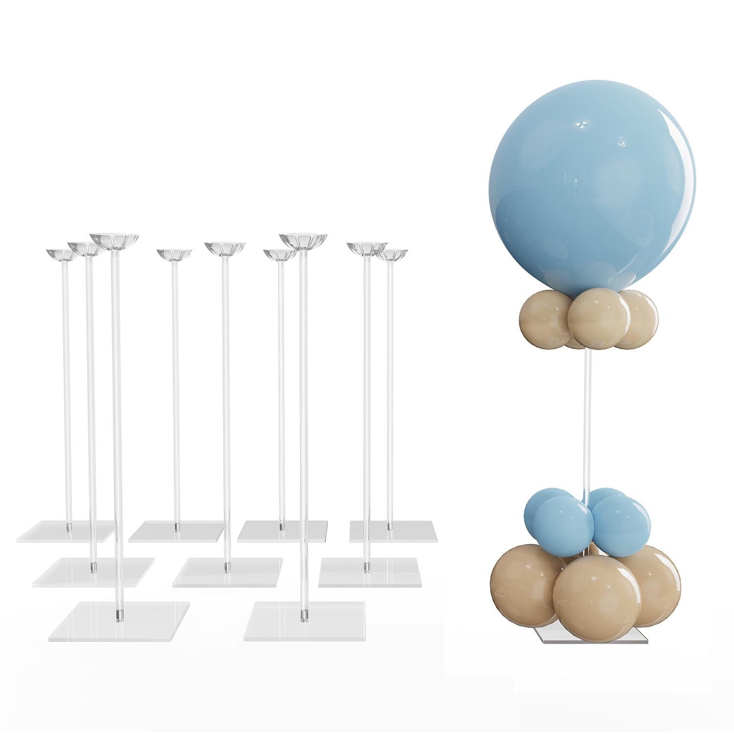Clear Acrylic Tabletop Balloon Stand Kit, 23.6 Inch, 10 Pack