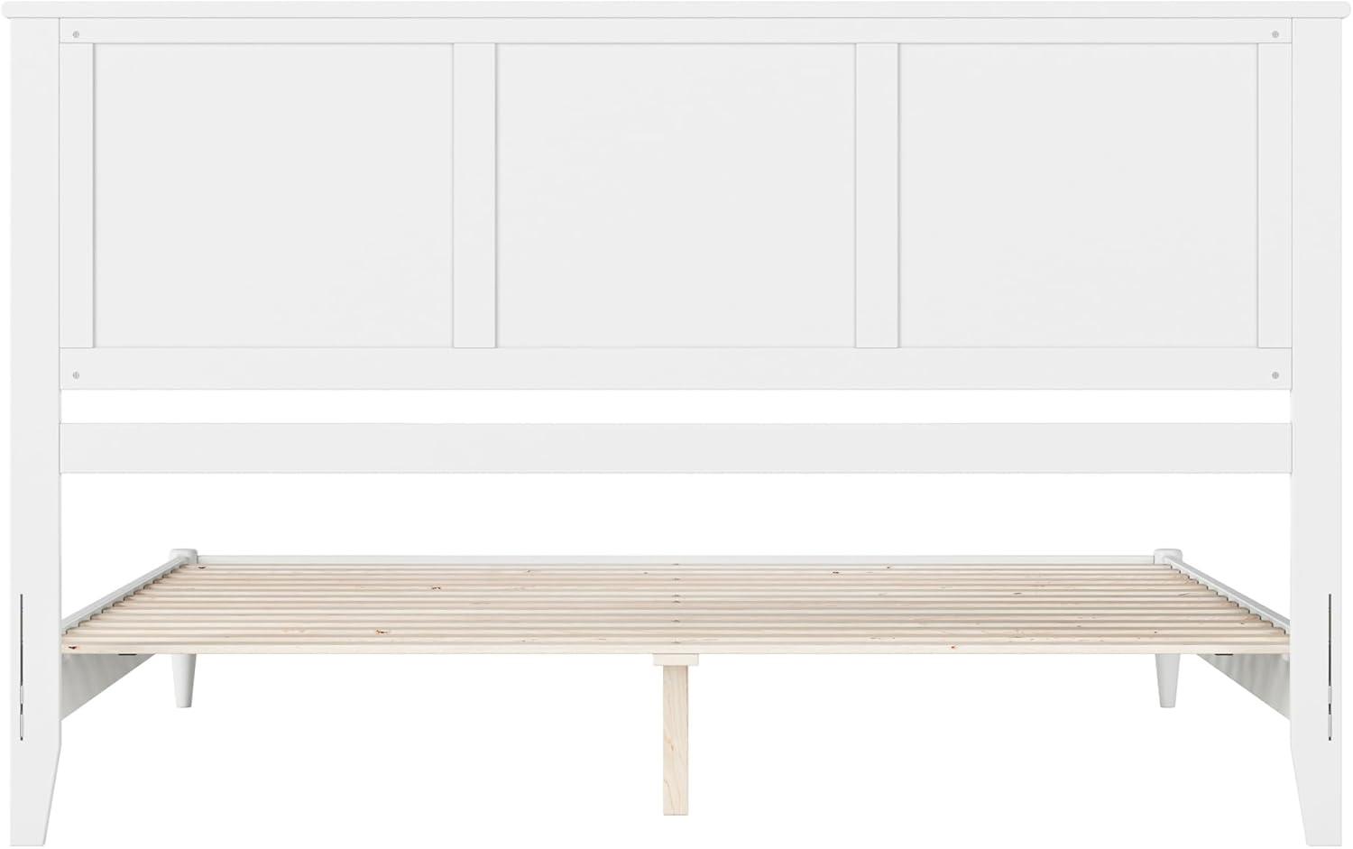 AFI Charlotte King Solid Wood Low Profile Platform Bed, White