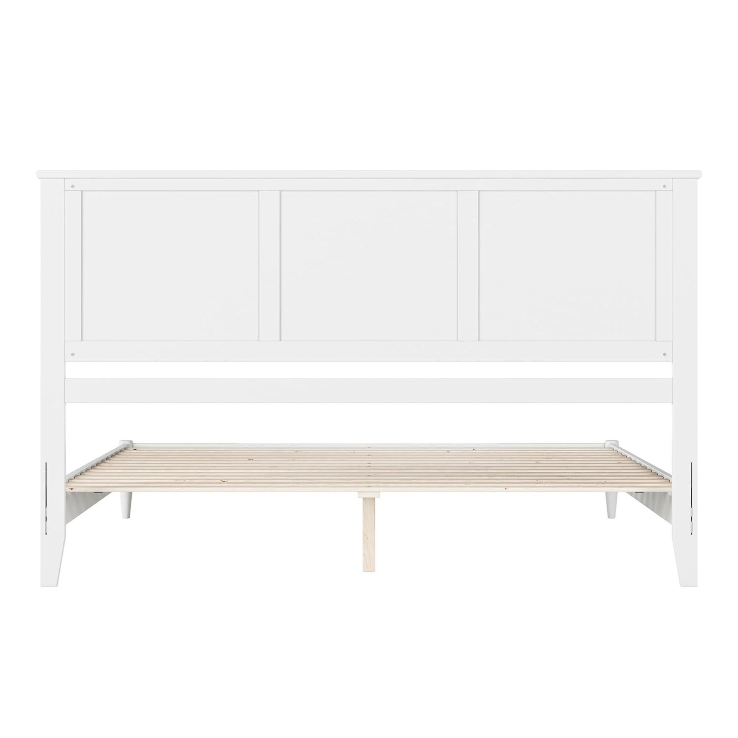 AFI Charlotte King Solid Wood Low Profile Platform Bed, White