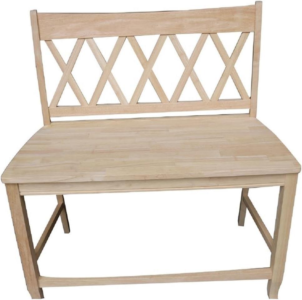 24" Double X Back Bench Seat Height Unfinished - International Concepts