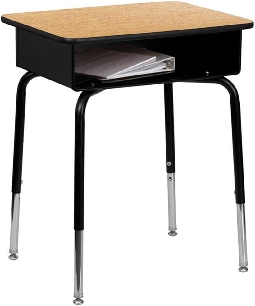 Flash Furniture Goddard Height-Adjustable Open Front Student Desk with Metal Book Box