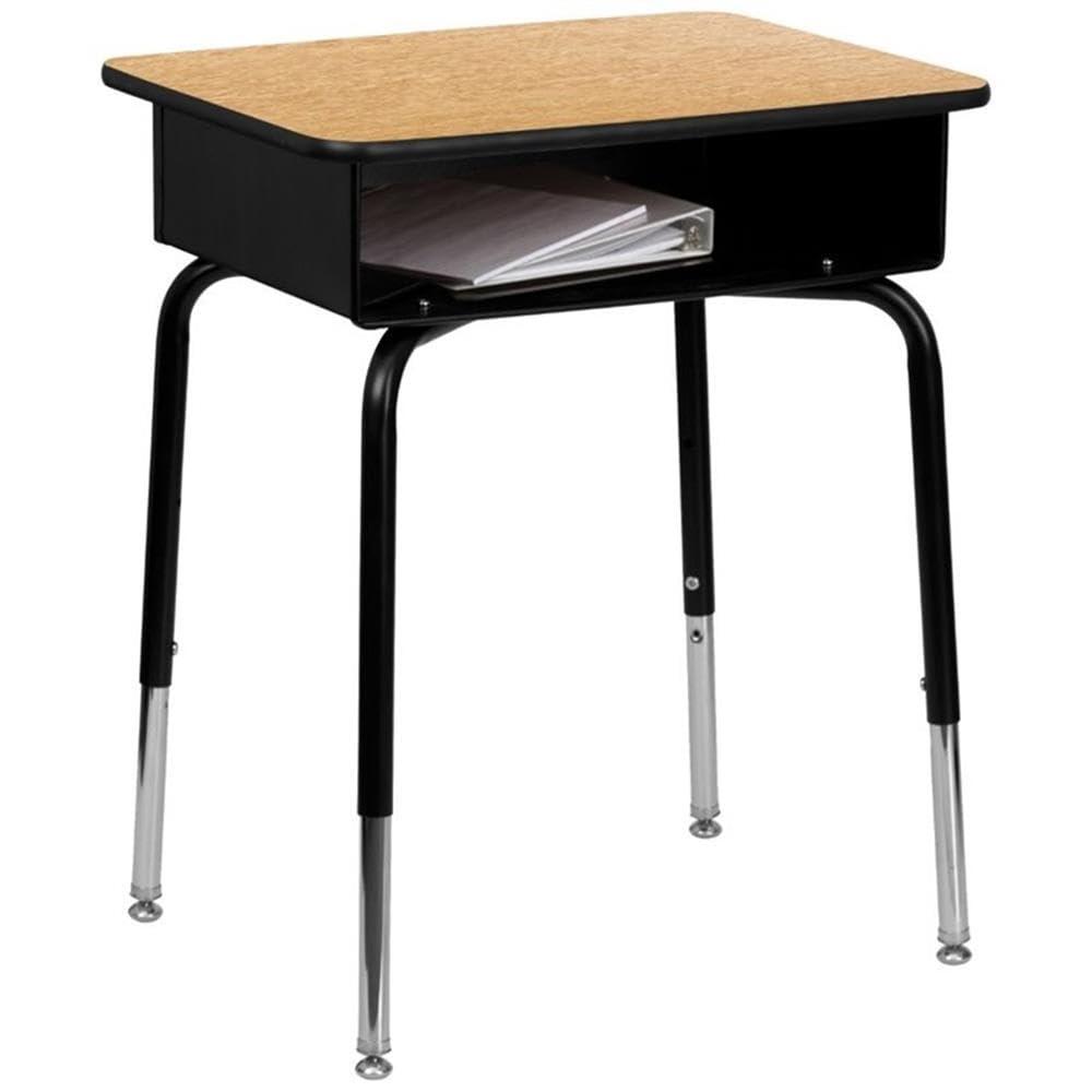 Flash Furniture Goddard Height-Adjustable Open Front Student Desk with Metal Book Box