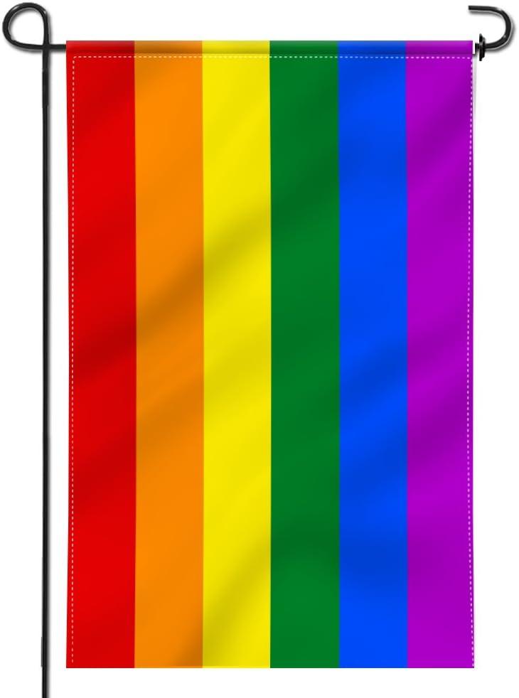 Double-Sided Rainbow Polyester Garden Flag 18 x 12.5 Inch