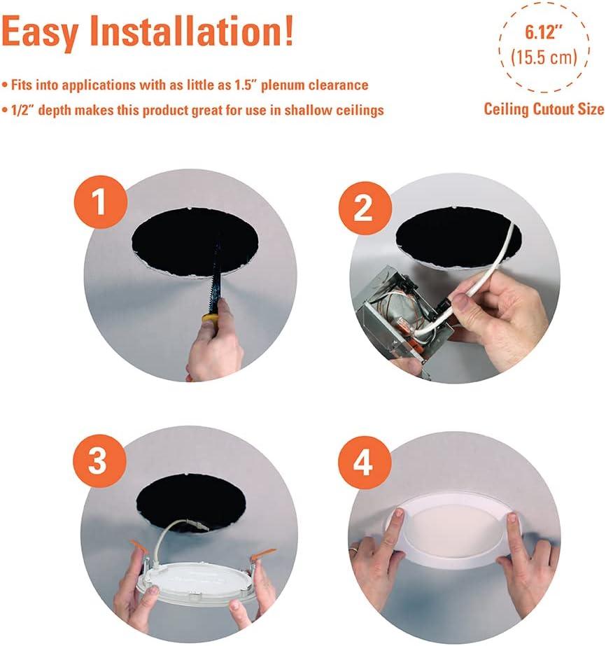 Halo Modern 6" Matte White LED Canless Recessed Downlight Kit